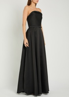 Roland Mouret Curved Crystal-embellished Taffeta Gown Black