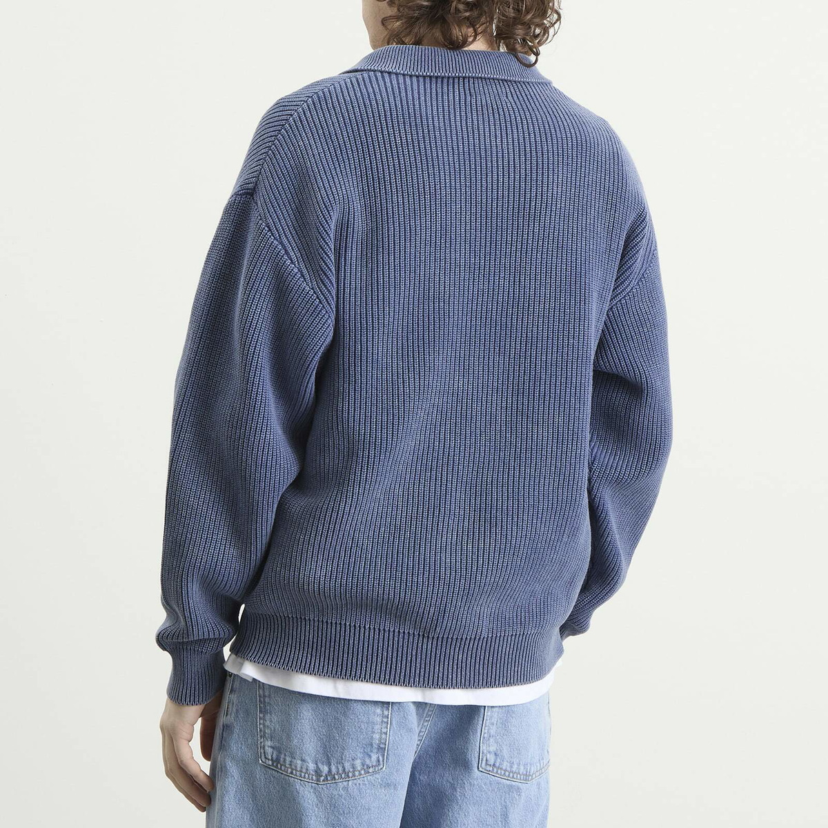 Bound Men's Acid Wash Half Zip Pullover in Navy