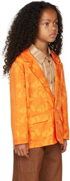 BO(Y)SMANS Kids Orange Printed Blazer