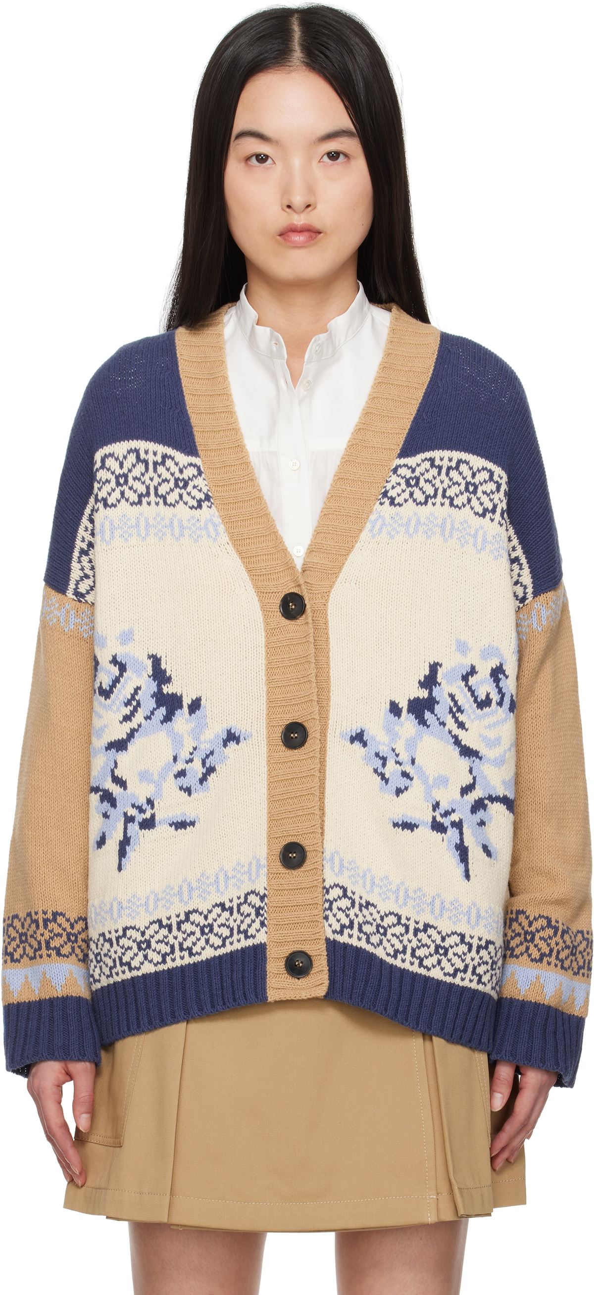 Royal Blue Mohair Cardigan by Henry Bendel main image 1
