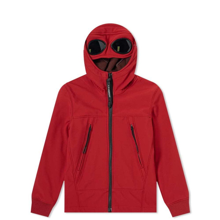 Photo: C.P. Company Undersixteen Goggle Hooded Zip Shell Jacket Red