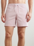 Loro Piana - Daneu Straight-Leg Mid-Length Striped Swim Shorts - Red