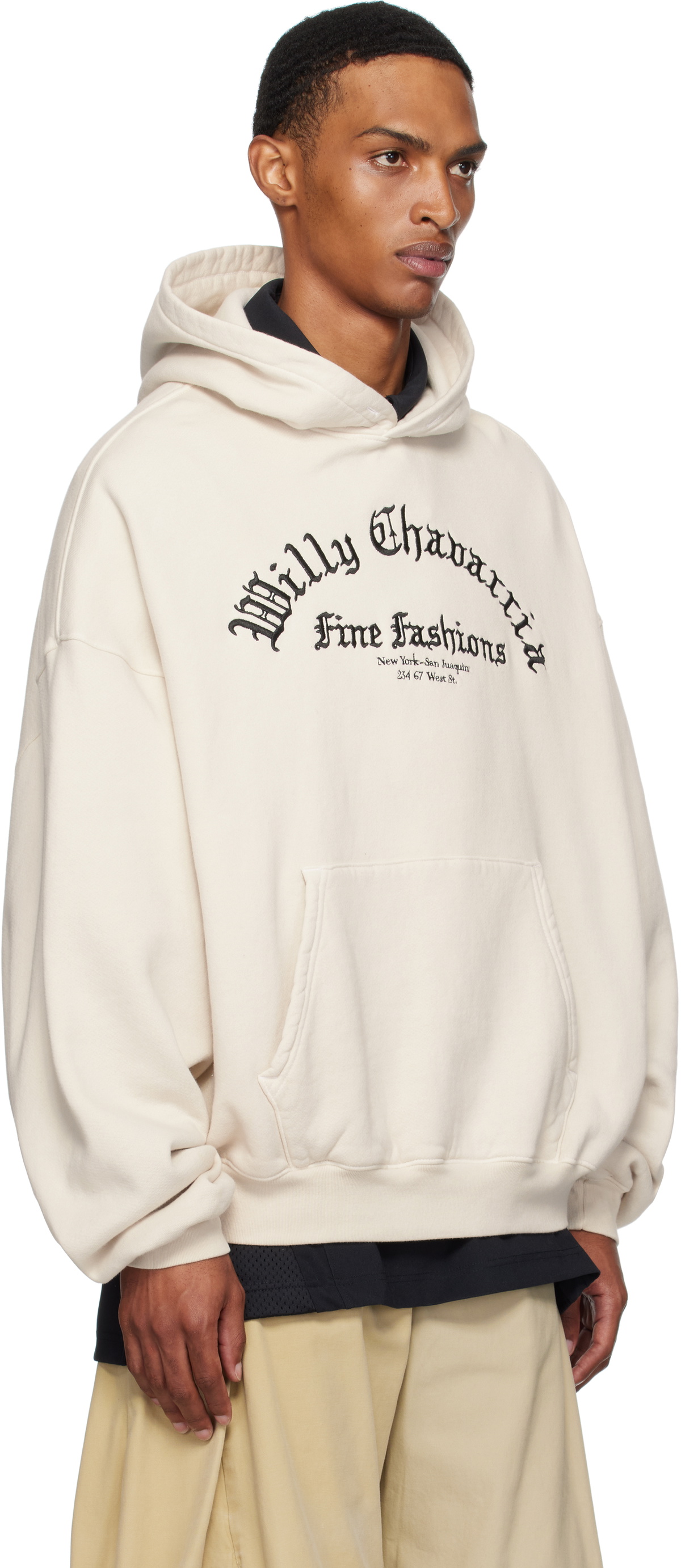 WILLY CHAVARRIA Beige 'Willy' Gymnasio Juggernaut Hoodie Willy