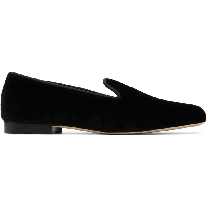 Photo: TOTEME Black Velvet Loafers