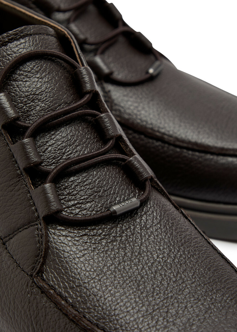 Tods Polacco Grained Leather Shoes Brown