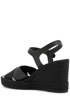 Chloe Piia 100 Leather Wedge Espadrilles Black