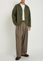 Oliver Spencer Worker Patch Pocket Cotton Shirt Green