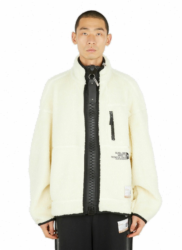 Photo: Maison Mihara Yasuhiro - Wide Zipper Fleece Jacket in Cream