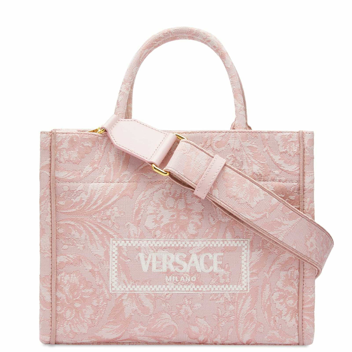 Versace Women's Medium Tote Bag In Embroidery Jacquard in English Rose ...