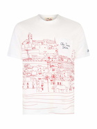 MC2 Saint Barth Man Linen Jersey T-shirt Ecstasea With Ibiza Placed Print And Embroidered Pocket