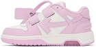 Off-White Kids Pink & White Out Of Office Straps Sneakers
