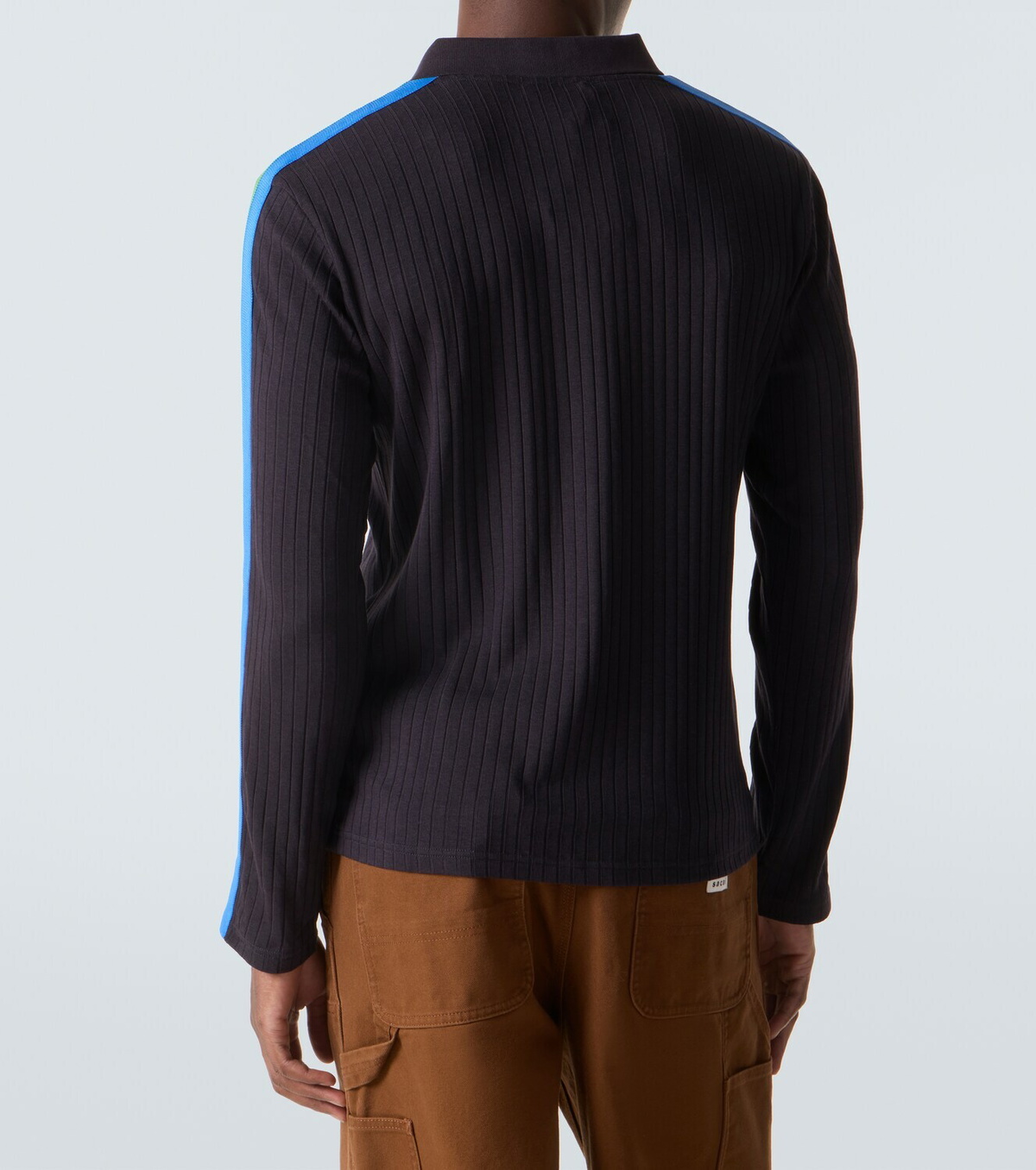 Wales Bonner Ribbed-knit polo sweater