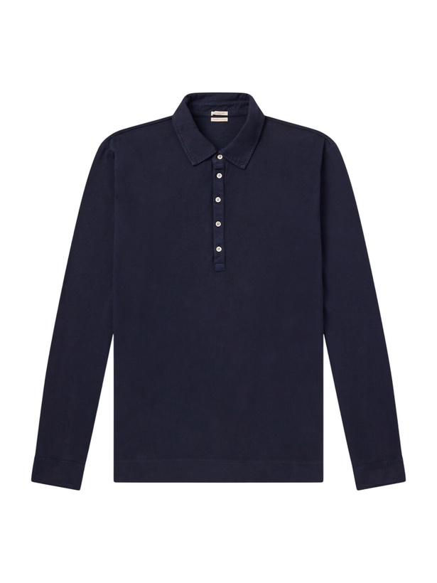 Photo: Massimo Alba - Raya Cotton-Jersey Polo Shirt - Blue