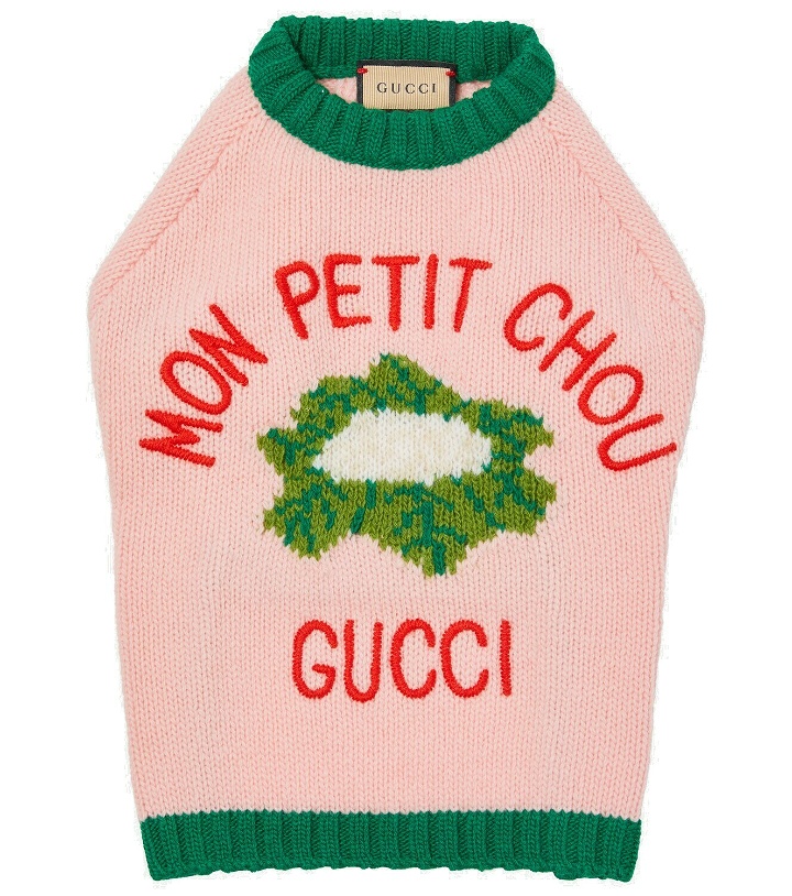 Photo: Gucci - Intarsia wool dog sweater