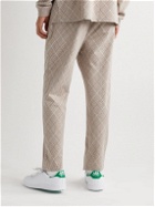 Malbon Golf - Slim-Fit Checked Jersey Drawstring Golf Trousers - Neutrals