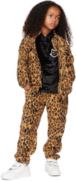 Mini Rodini Kids Beige Leopard Fleece Jacket