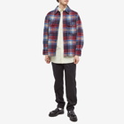 Isabel Marant Men's Kervon Padded Check Overshirt in Blue/Red