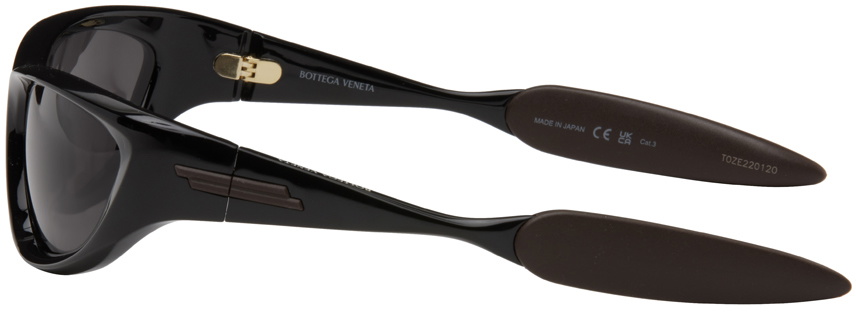 Bottega Veneta Black Wrapped Sport Acetate Sunglasses Bottega Veneta