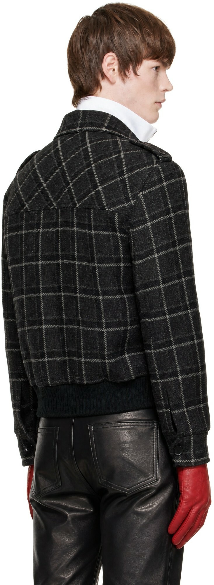 Ernest W. Baker Gray Check Bomber Jacket