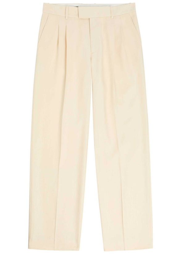 Photo: DRÔLE DE Monsieur Pantalon Golfeur Logo-embroidered Woven Trousers Off White