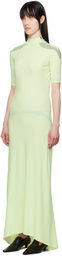 JOHANNA PARV Green Lycra Silicone Dots Maxi Dress