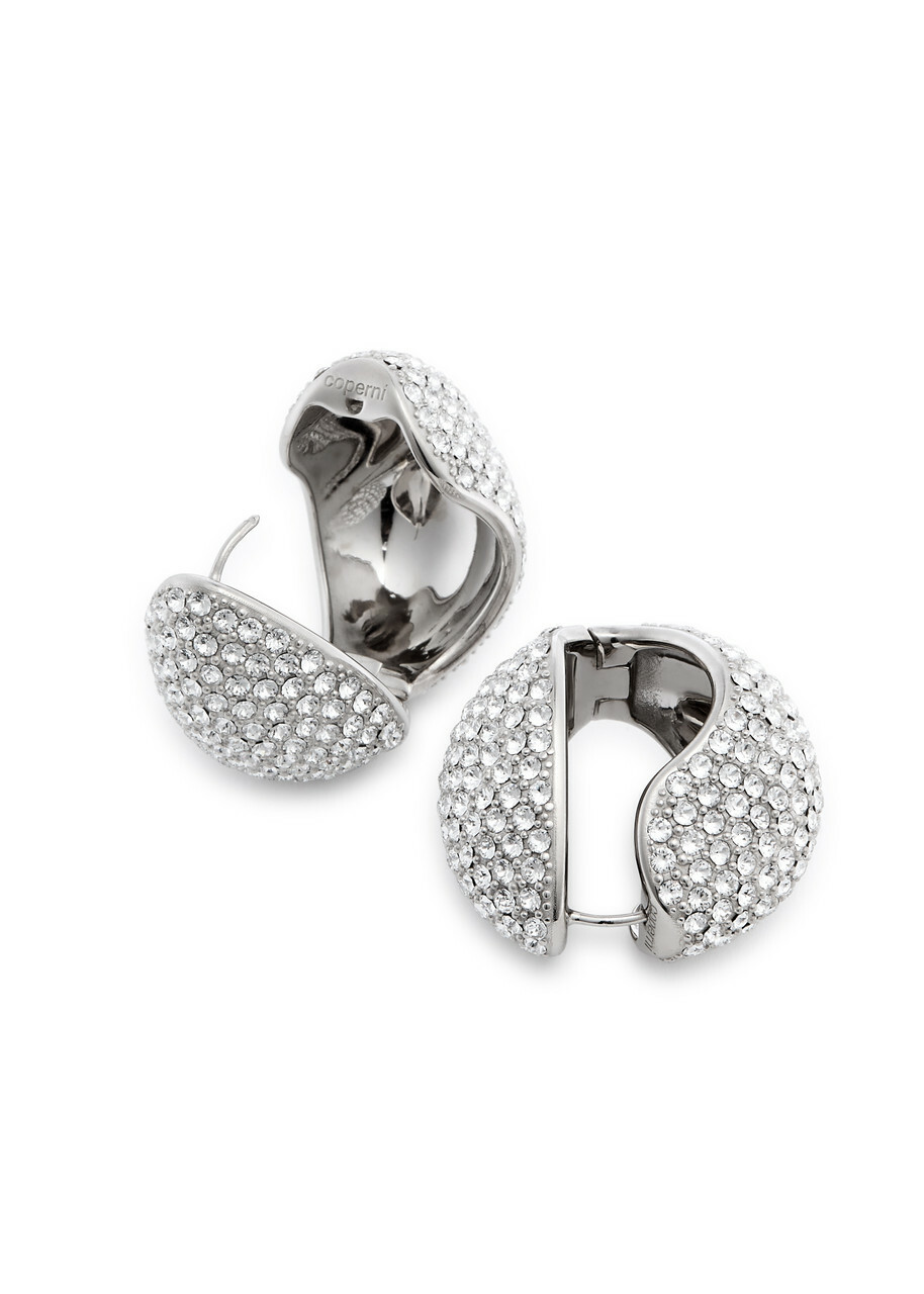 Coperni Crystal-embellished Hoop Earrings - Silver - One Size