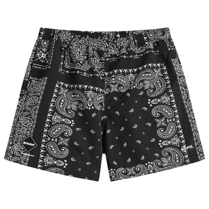 Photo: F.C. Real Bristol Men's Bandana Nylon Easy Shorts in Black