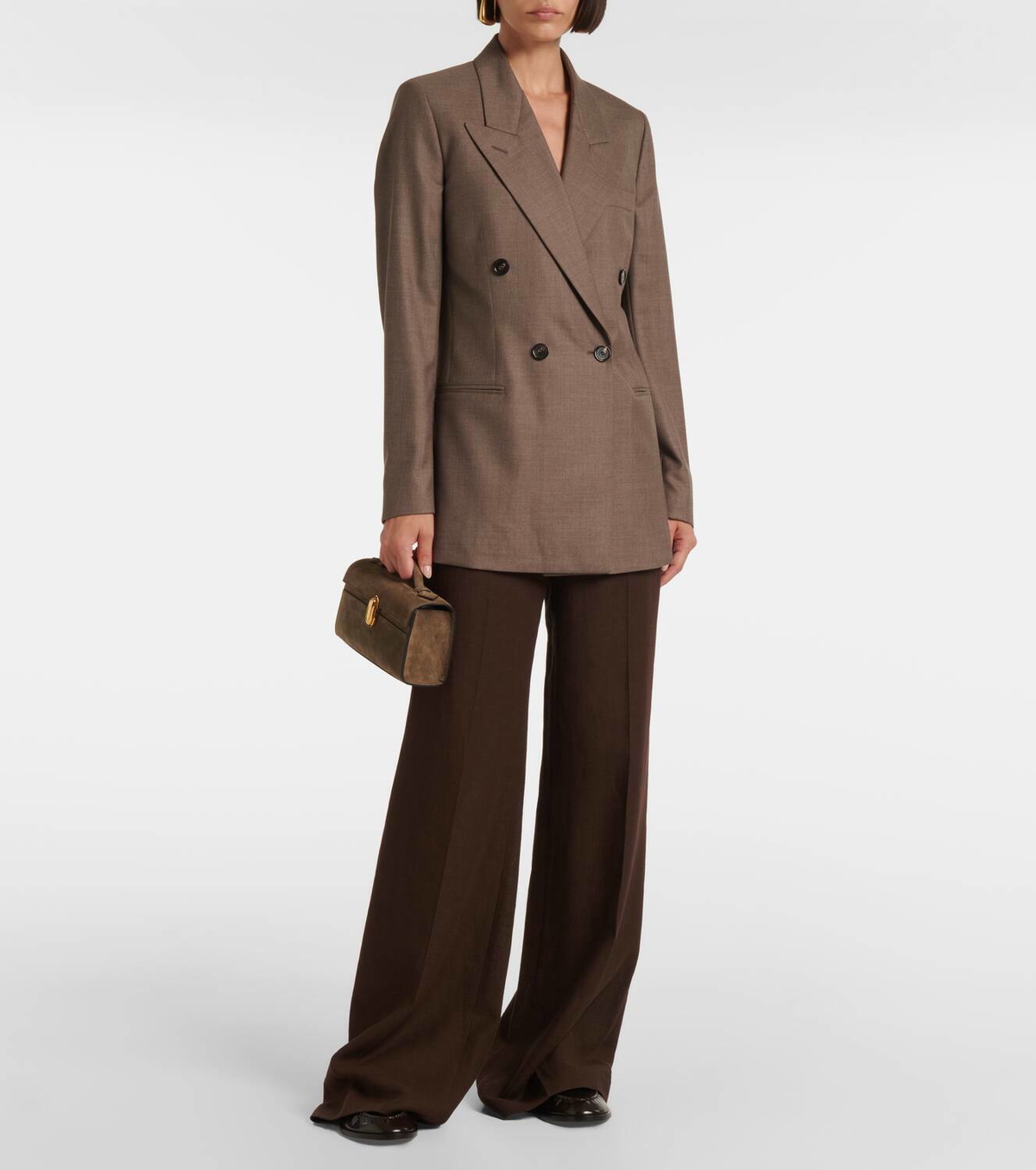 Savette Symmetry Pochette suede tote bag