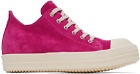 Rick Owens Pink Leather Low Sneakers