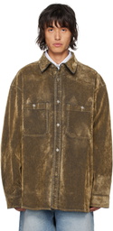 Hed Mayner Brown Flocked Denim Jacket