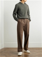 Officine Générale - Tarek Ribbed Wool and Cashmere-Blend Half-Zip Sweater - Gray