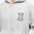 Maison Kitsuné Men's College Fox Embroidered Comfort Hoodie in Light Grey Melange