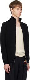Song for the Mute Black Zip Up Funnel Cardigan