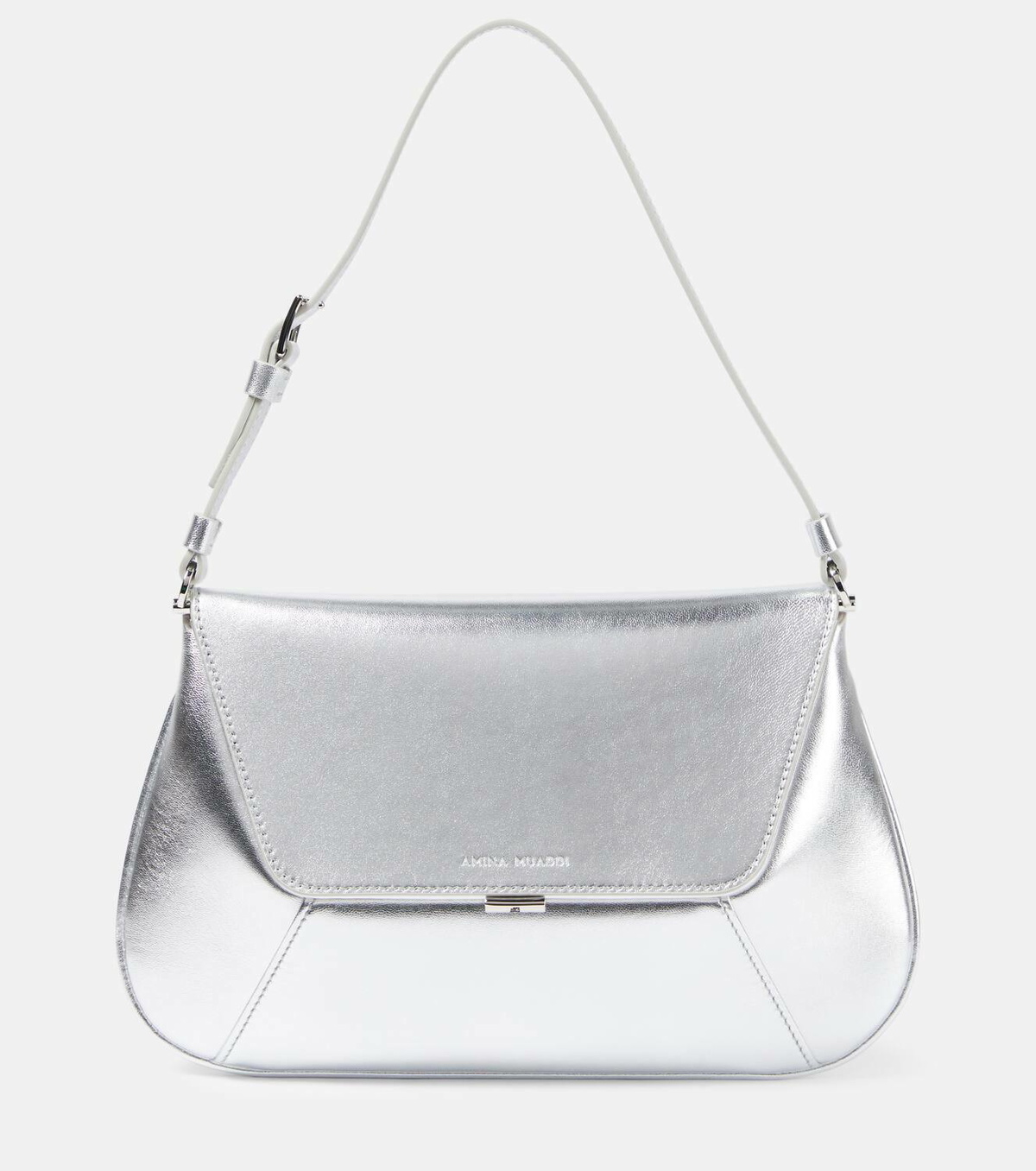 Amina Muaddi Ami leather shoulder bag