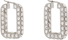 Amina Muaddi Silver Crystals Hoop Earrings