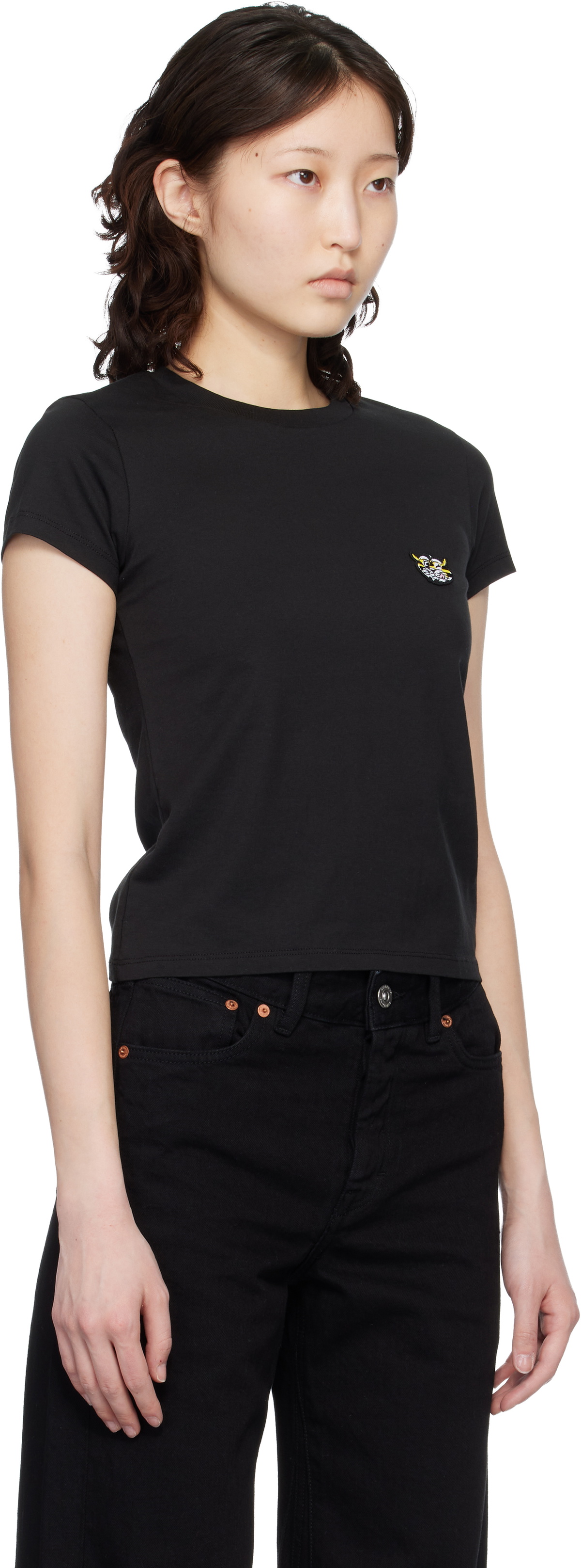 Kenzo Black Kenzo Paris 'KENZO Wild Tiger' Embroidered T-shirt
