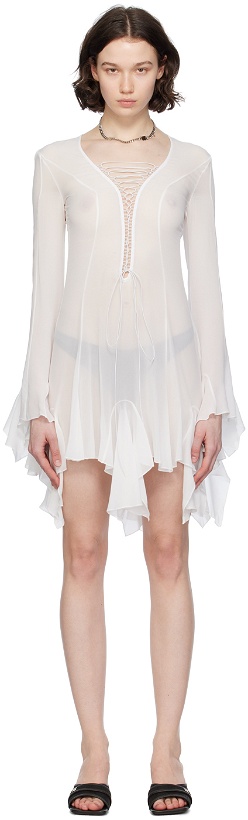 Photo: MISBHV White Lace-Up Minidress