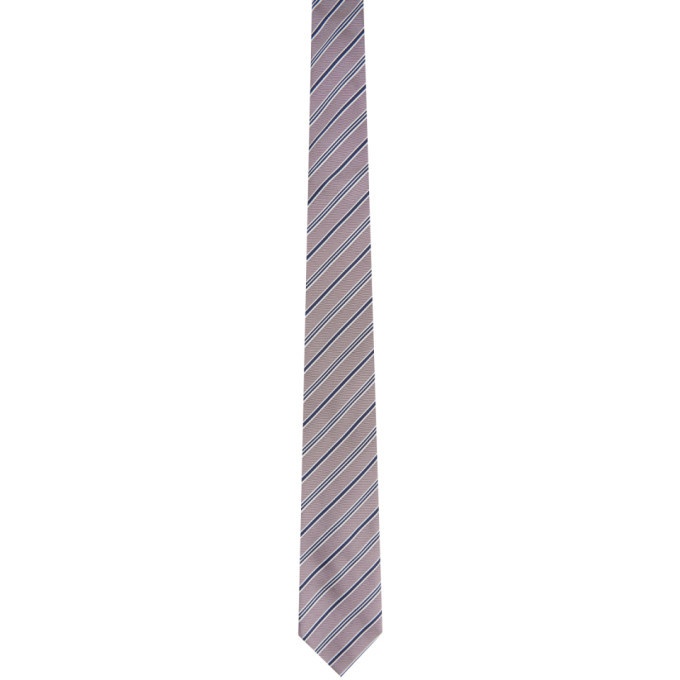 Photo: Ermenegildo Zegna Pink and Navy Silk Striped Tie