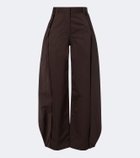 Loewe Cotton and silk gabardine barrel-leg pants