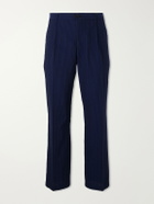 Portuguese Flannel - Atlantico Straight-Leg Organic Cotton-Seersucker Trousers - Blue
