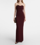 Roland Mouret Draped embellished cady corset dress