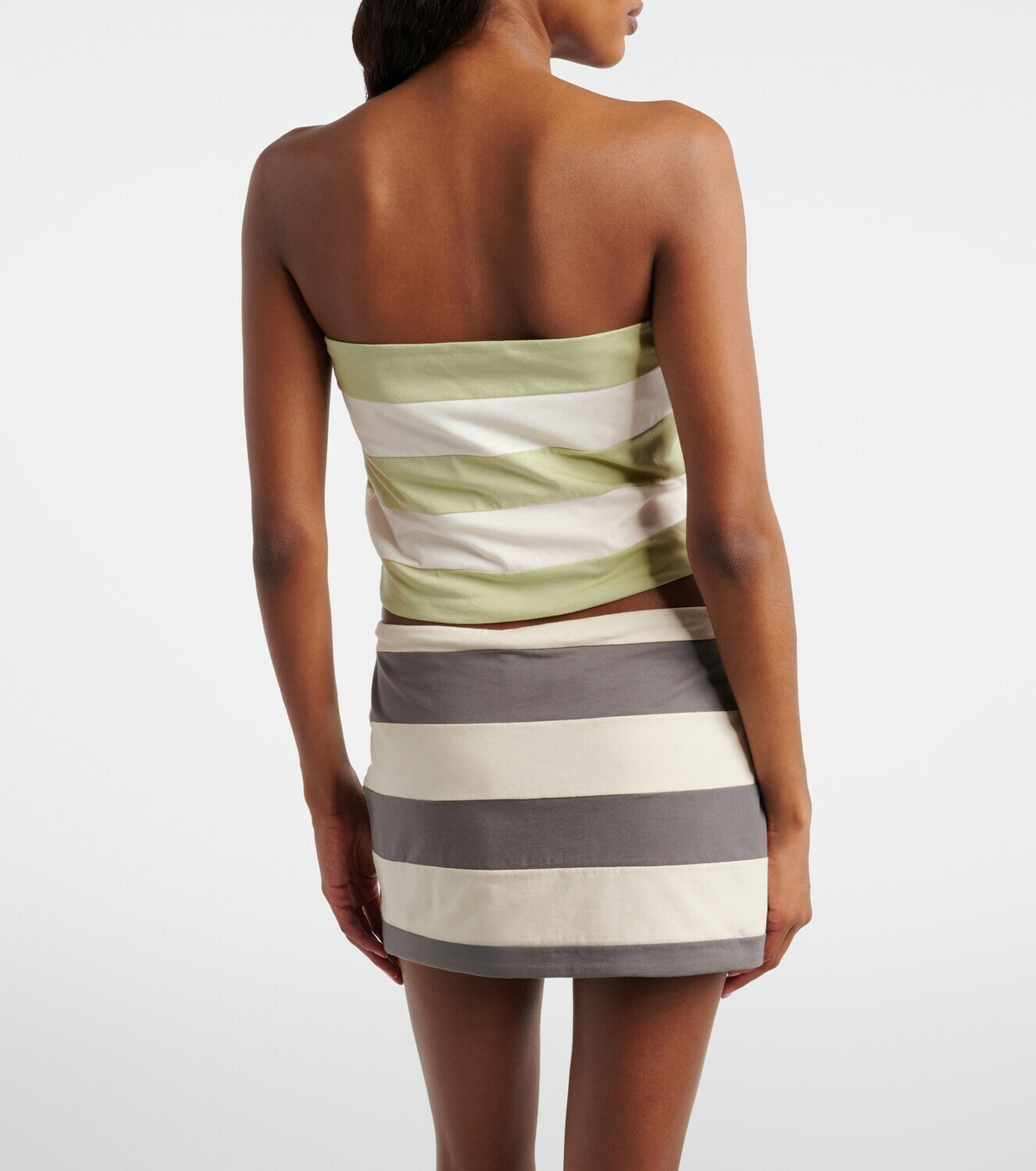 Miu Miu Striped cotton jersey bandeau top