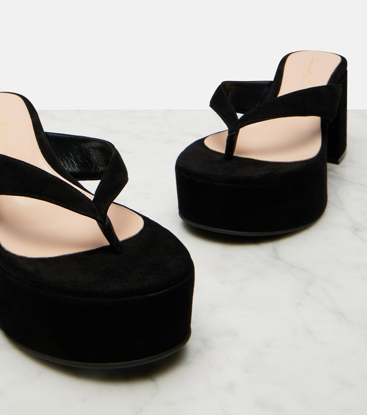 Gianvito Rossi Suede platform thong sandals