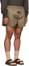 Essentials Brown Nylon Shorts