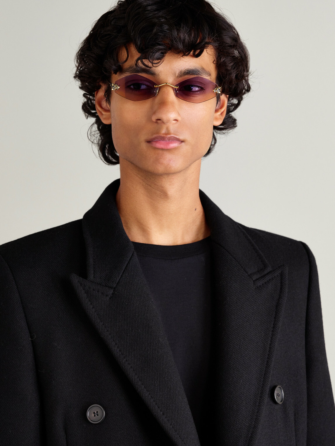 Cartier Eyewear - Panthère de Cartier Rimless Hexagon-Frame Gold-Tone Sunglasses