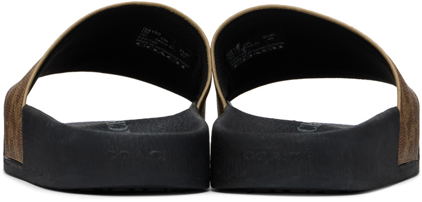 Coach 1941 Brown & Black Canvas Slides