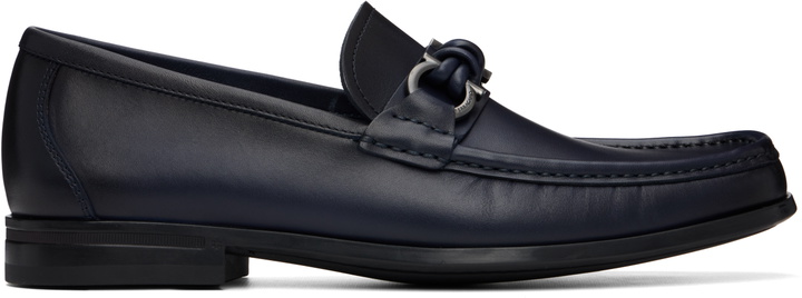 Photo: Ferragamo Navy Alain Loafers
