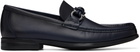 Ferragamo Navy Alain Loafers