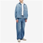 Jacquemus Men's Droit Large Tab Denim Jeans in Blue