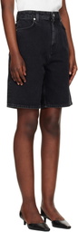 Loulou de Saison Black Isu Lds Denim Shorts